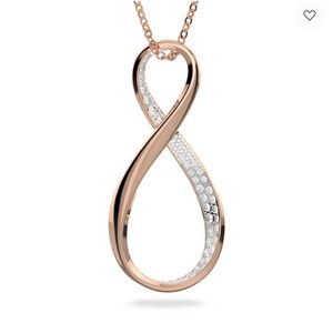 Infinity Swarovski Pendant, Rose gold-tone plated